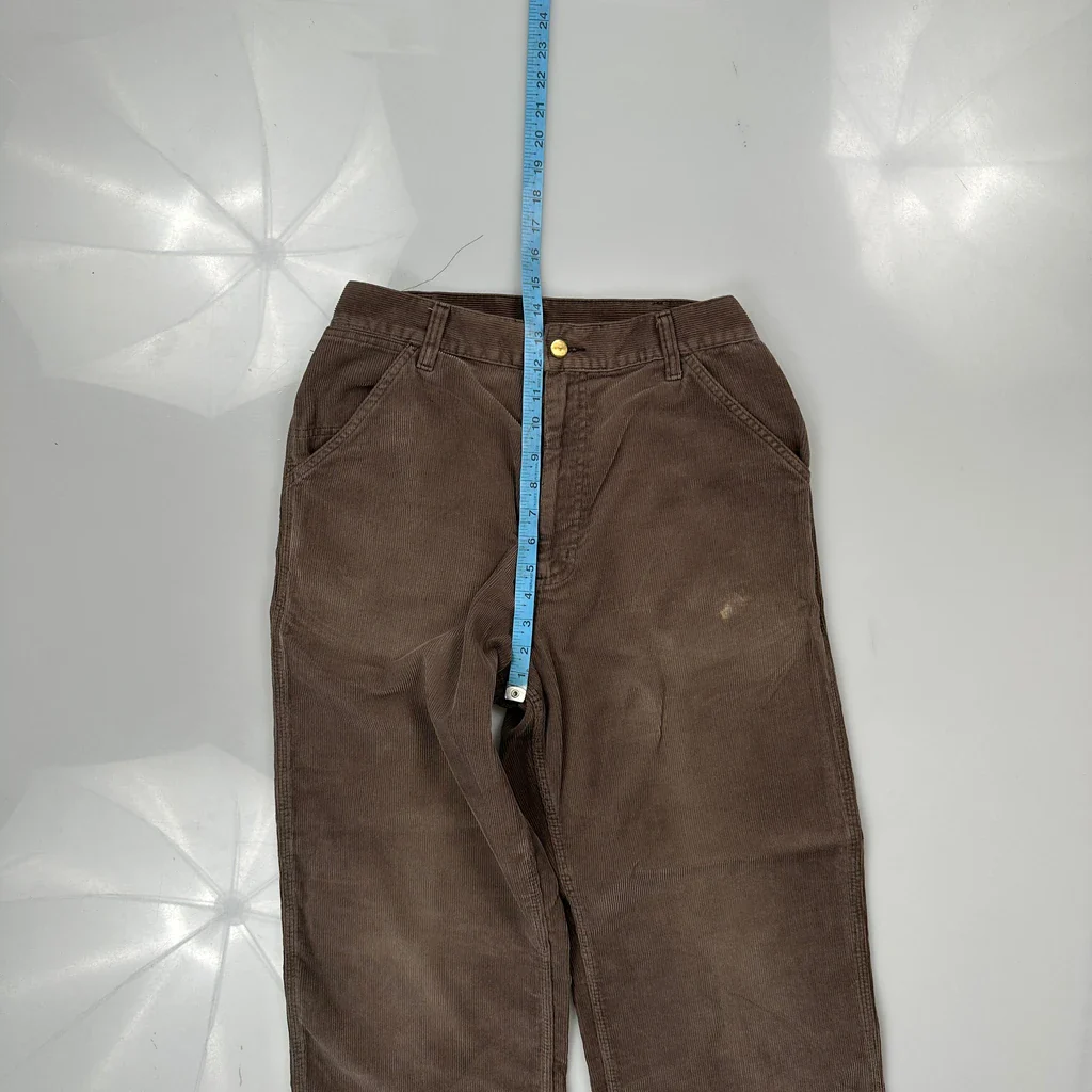 Carhartt Baggy Loose Fit Cord Trousers - 28″ Waist Brown Corduroy - Image 4