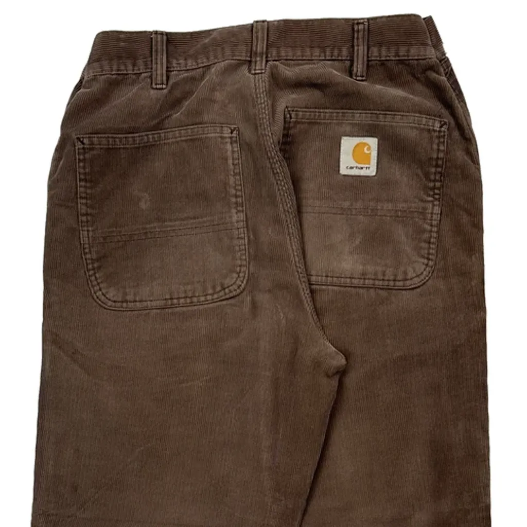 Carhartt Baggy Loose Fit Cord Trousers - 28″ Waist Brown Corduroy - Image 6
