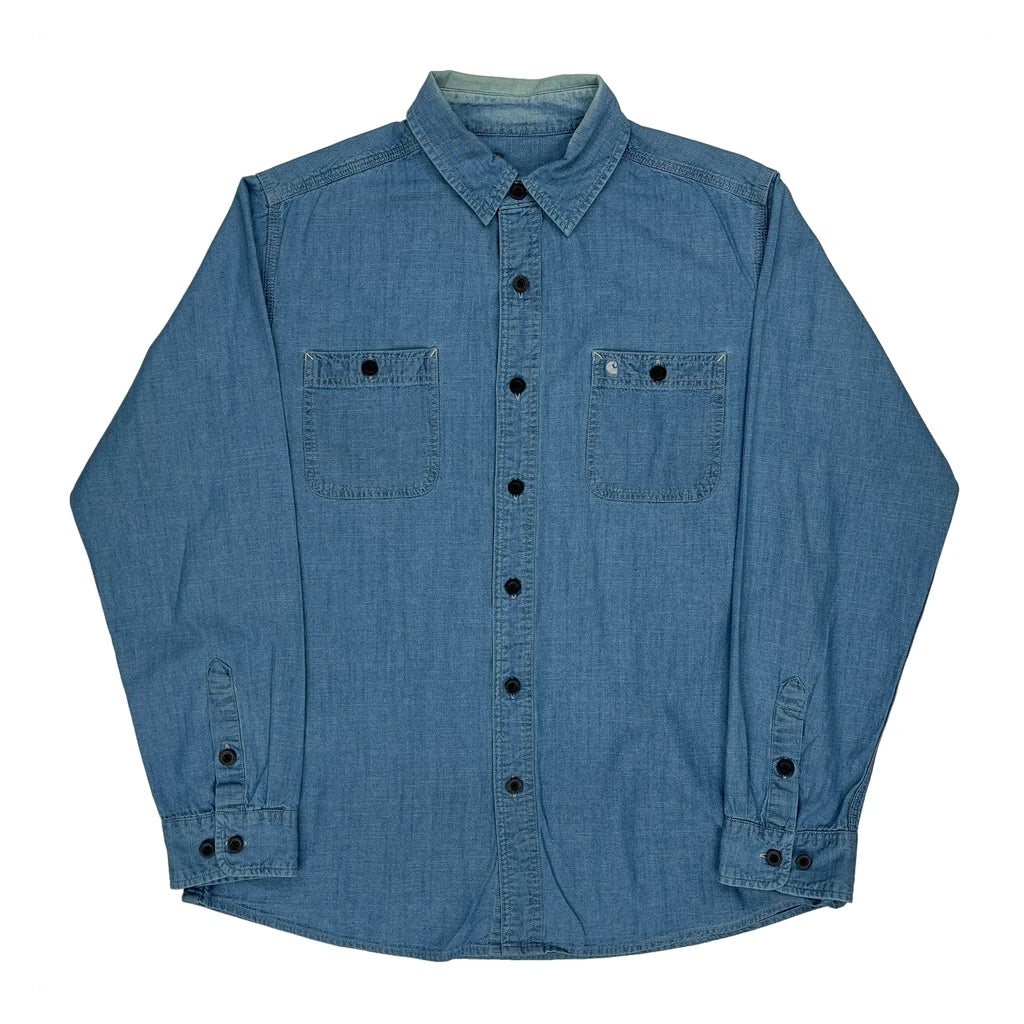 Carhartt Denim Shirt - Large Blue Cotton