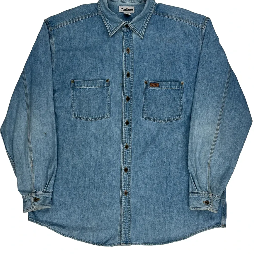 Carhartt Tall Denim Shirt - XL Blue Cotton - Image 5