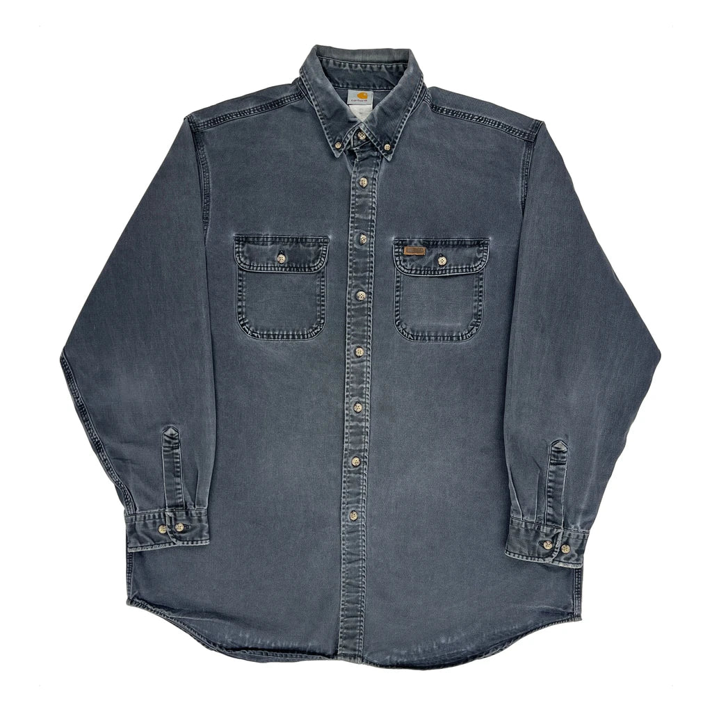 Carhartt Tall Denim Shirt - XL Grey Cotton