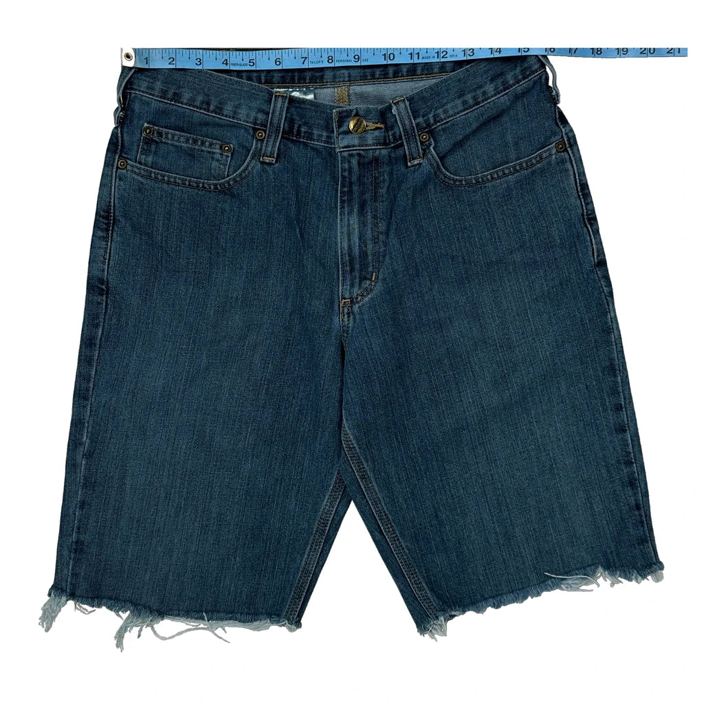 Carhartt Denim Shorts - 33W 11L Blue Cotton Blend - Image 2