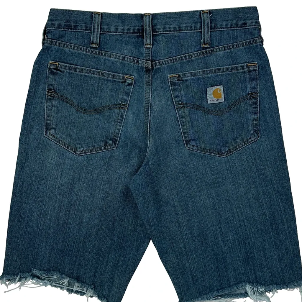Carhartt Denim Shorts - 33W 11L Blue Cotton Blend - Image 7