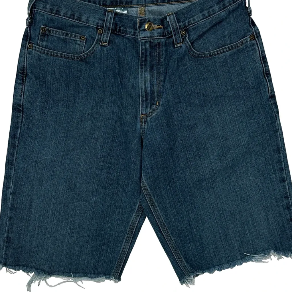 Carhartt Denim Shorts - 33W 11L Blue Cotton Blend - Image 9
