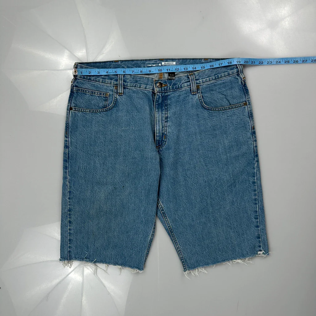 Carhartt Denim Shorts - 38W 13L Blue Cotton - Image 3