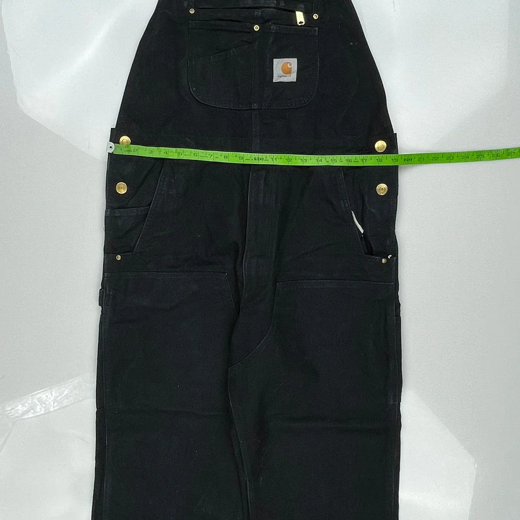 Carhartt Double Knee Dungarees - 38W 32L Black Cotton - Image 3