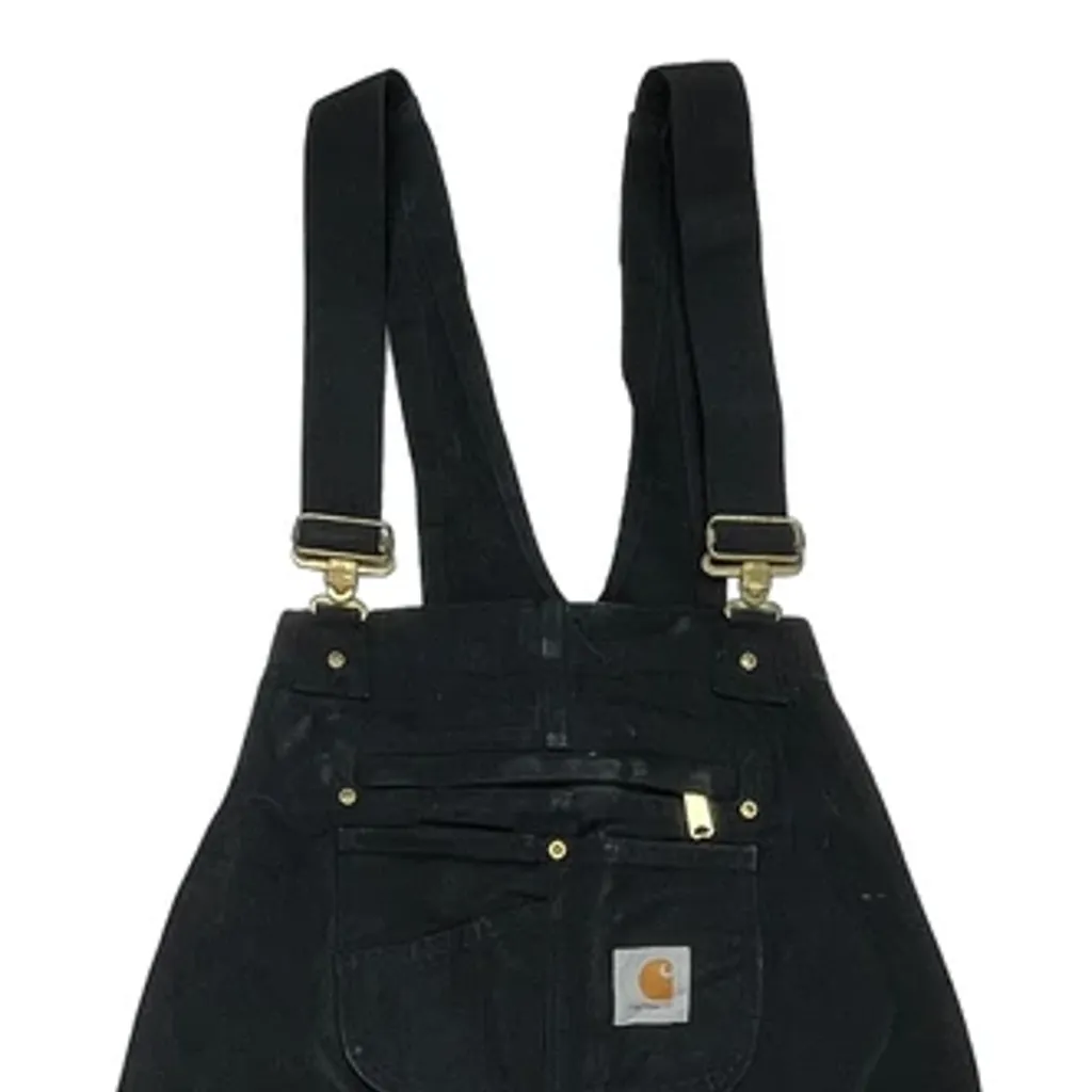 Carhartt Double Knee Dungarees - 38W 32L Black Cotton - Image 8