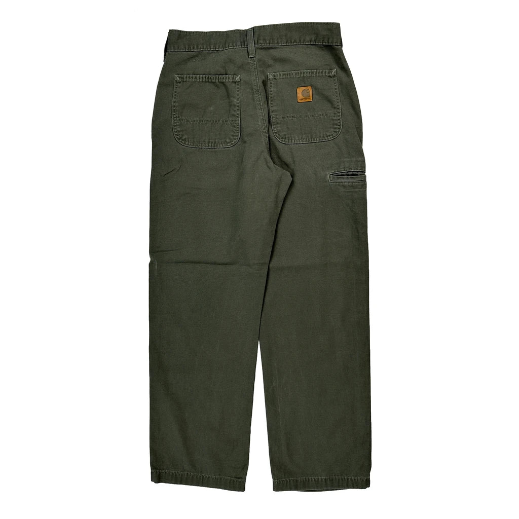 Carhartt B175 Dms Carpenter Trousers - 29W 30L Green Cotton