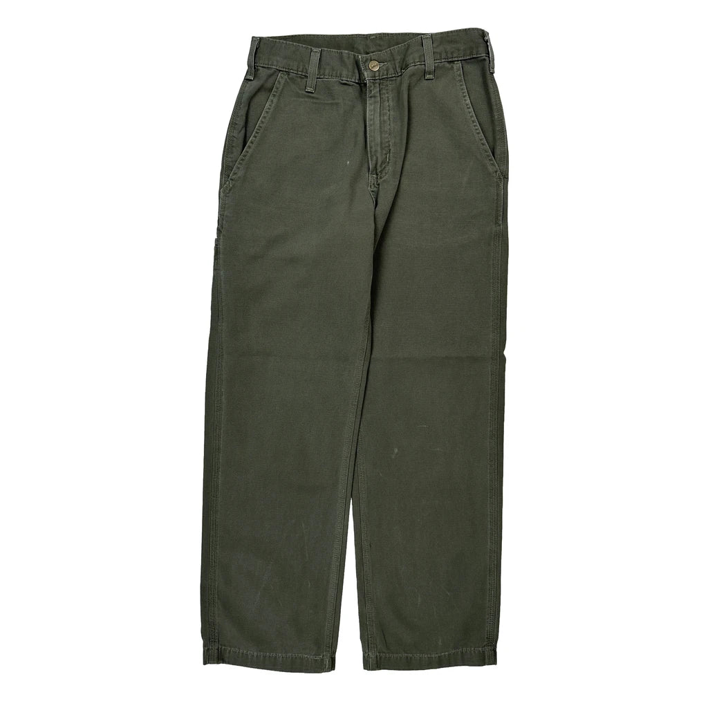 Carhartt B175 Dms Carpenter Trousers - 29W 30L Green Cotton - Image 2