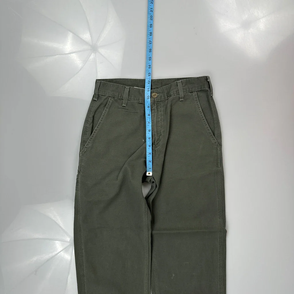 Carhartt B175 Dms Carpenter Trousers - 29W 30L Green Cotton - Image 4