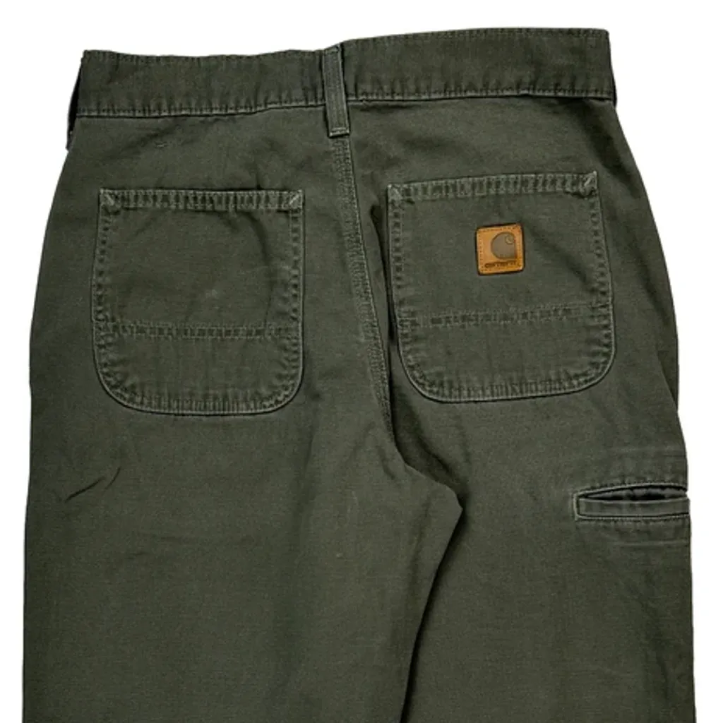 Carhartt B175 Dms Carpenter Trousers - 29W 30L Green Cotton - Image 7