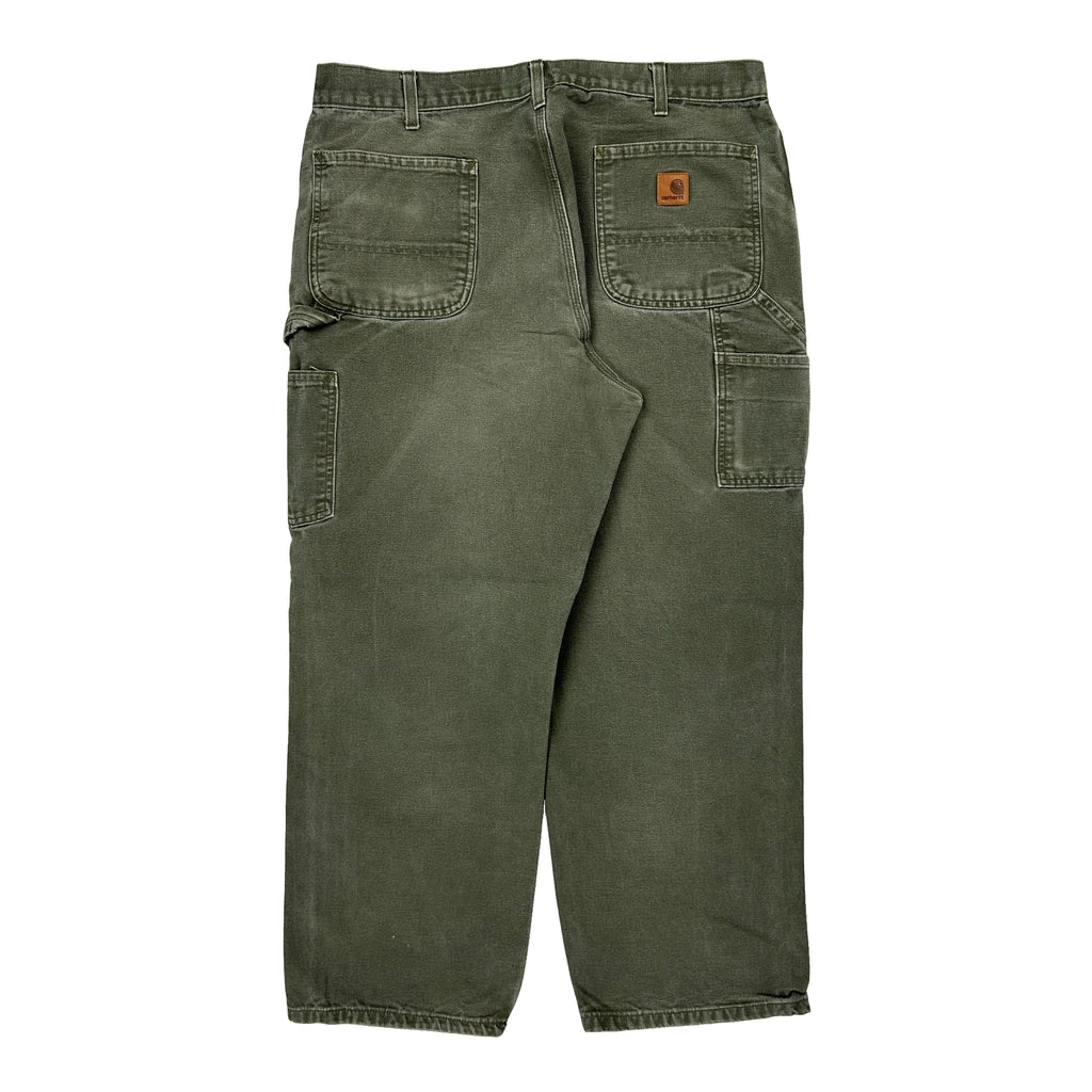 Carhartt B11 Mos Carpenter Trousers - 35W 28L Green Cotton