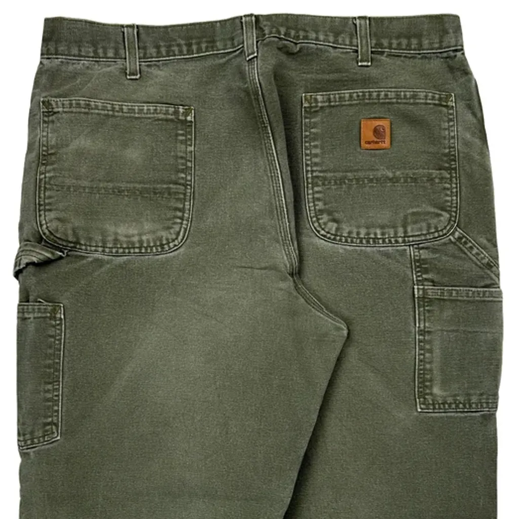 Carhartt B11 Mos Carpenter Trousers - 35W 28L Green Cotton - Image 7