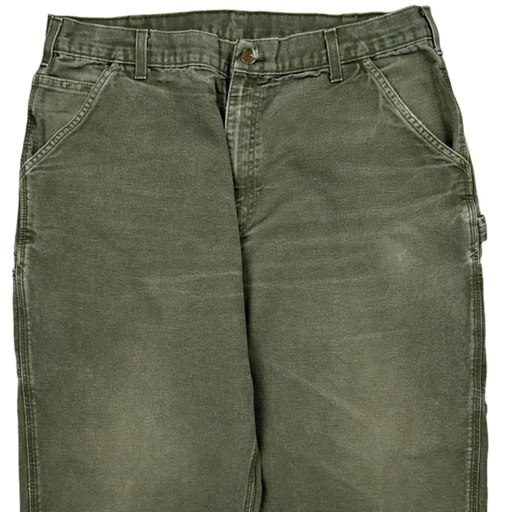 Carhartt B11 Mos Carpenter Trousers - 35W 28L Green Cotton - Image 9