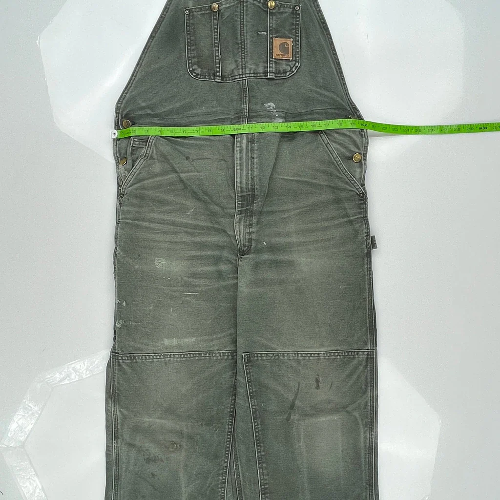 Carhartt Double Knee Dungarees - 40″ Waist Green Cotton - Image 3