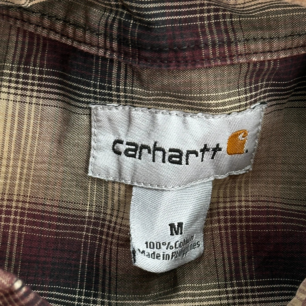 Carhartt Checked Flannel Shirt - Medium Beige Cotton - Image 3