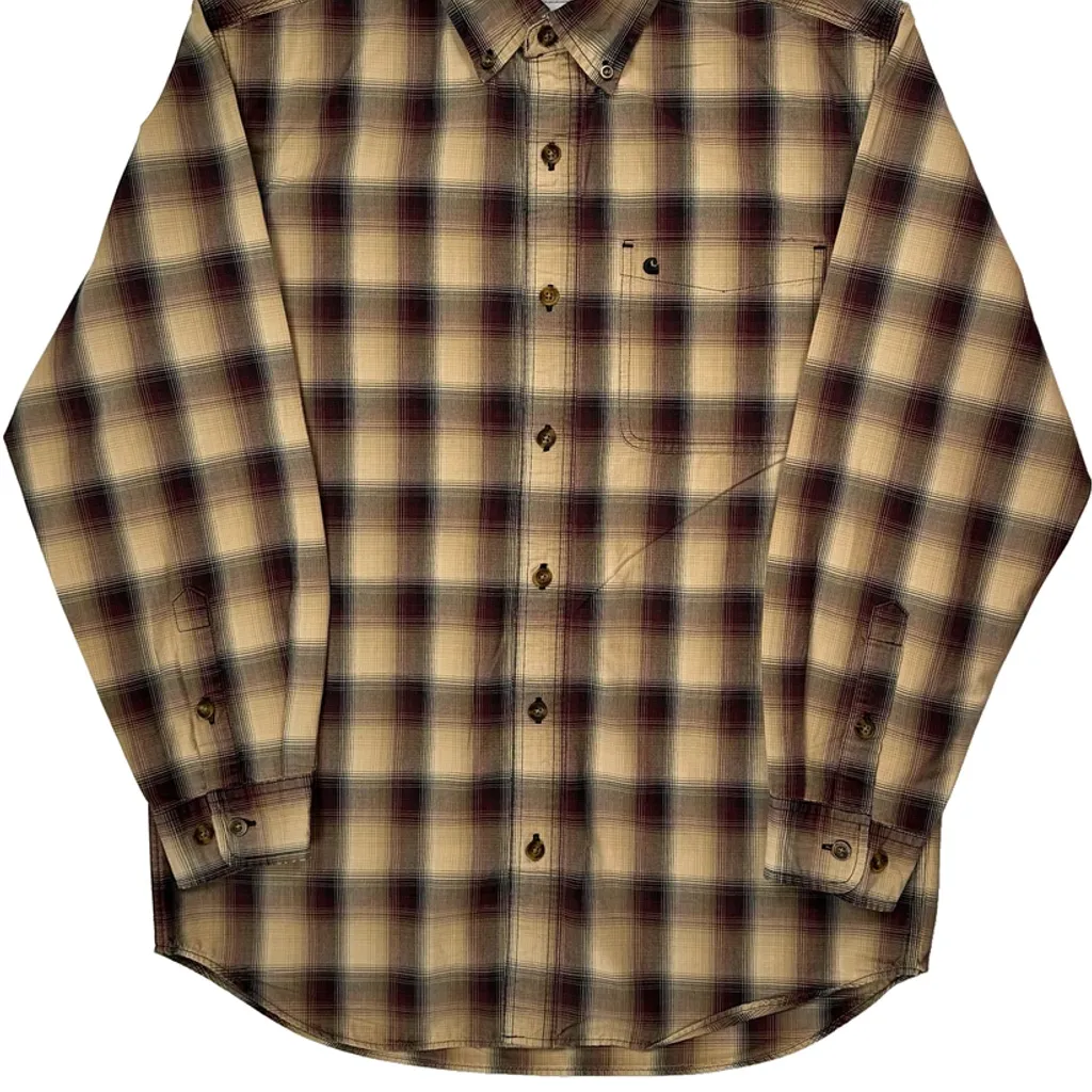 Carhartt Checked Flannel Shirt - Medium Beige Cotton - Image 4