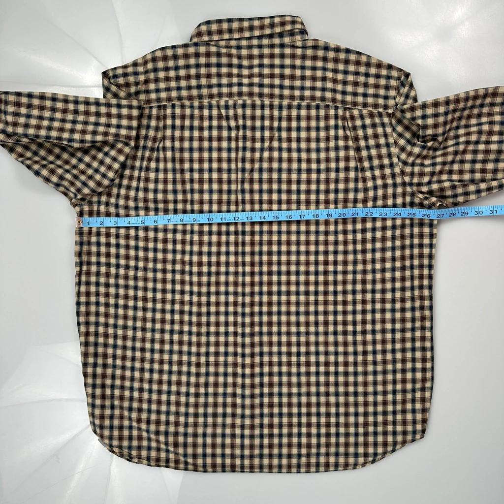 Carhartt Checked Flannel Shirt - XL Beige Cotton - Image 3