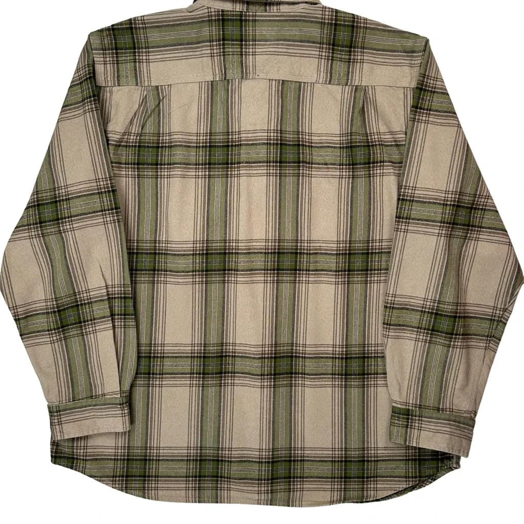 Carhartt Checked Flannel Shirt - XL Beige Cotton - Image 6