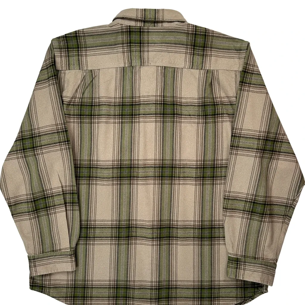 Carhartt Checked Flannel Shirt - XL Beige Cotton - Image 7