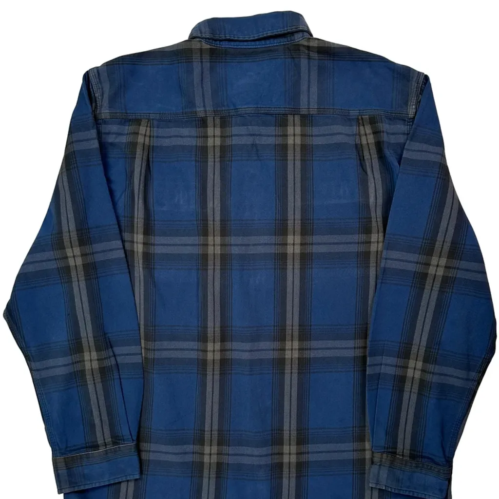 Carhartt Checked Flannel Shirt - Large Blue Cotton - Image 7