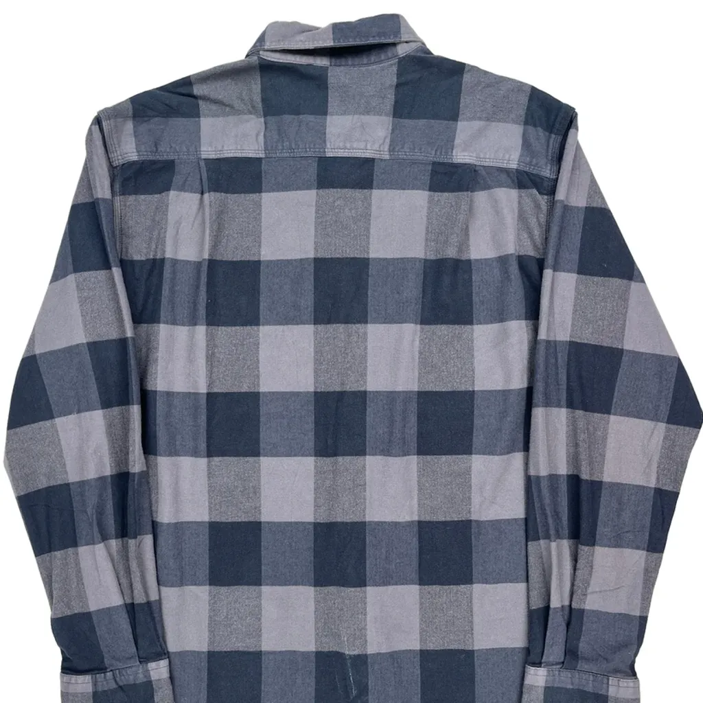 Carhartt Checked Flannel Shirt - Large Blue Cotton - Image 7