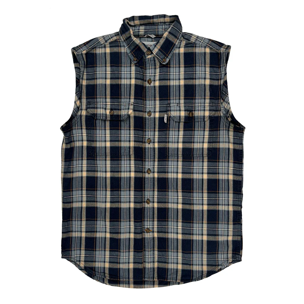 Carhartt Checked Flannel Shirt - Medium Blue Cotton
