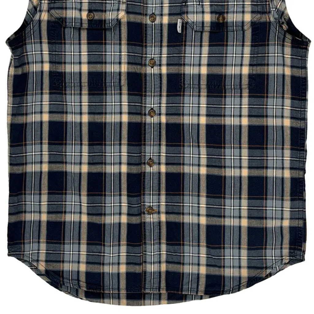Carhartt Checked Flannel Shirt - Medium Blue Cotton - Image 4