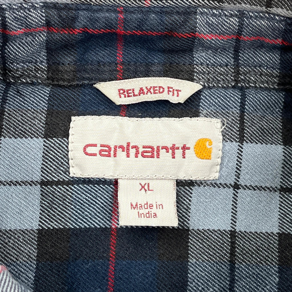 Carhartt Checked Flannel Shirt - XL Blue Cotton - Image 3