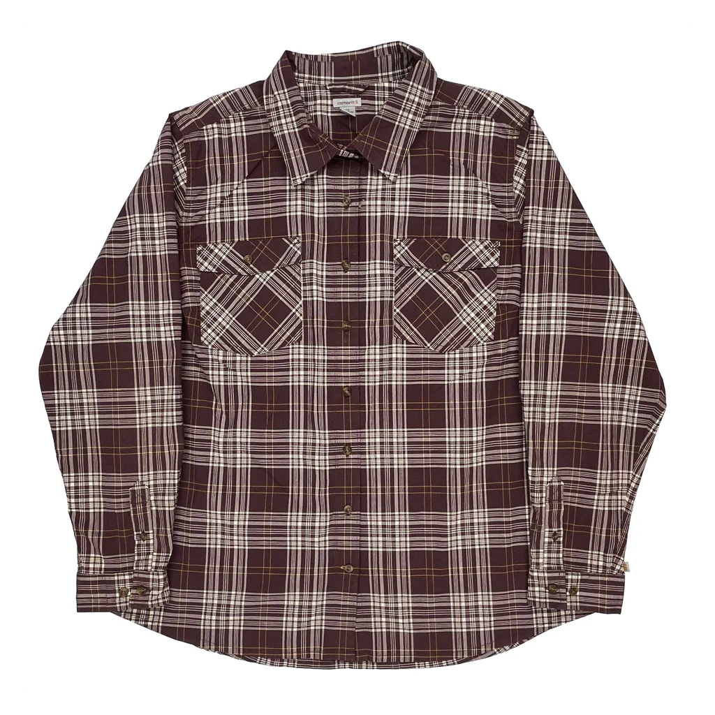 Carhartt Checked Flannel Shirt - 2XL Brown Cotton