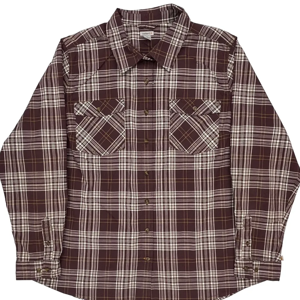 Carhartt Checked Flannel Shirt - 2XL Brown Cotton - Image 4