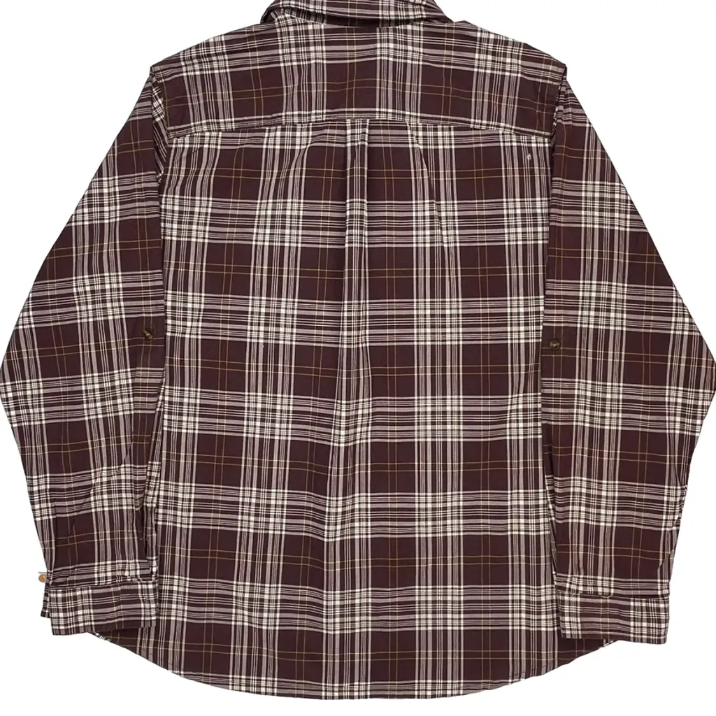 Carhartt Checked Flannel Shirt - 2XL Brown Cotton - Image 7