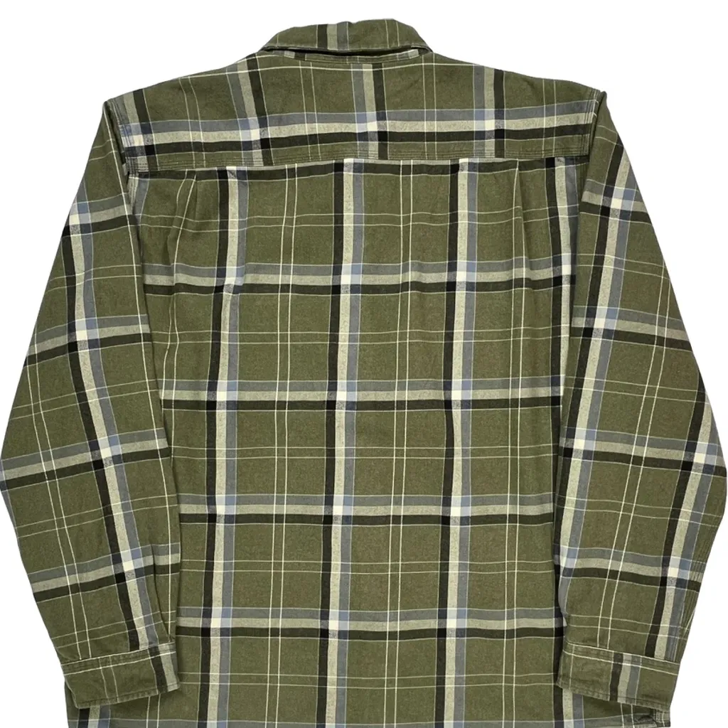 Carhartt Checked Flannel Shirt - 2XL Green Cotton - Image 6