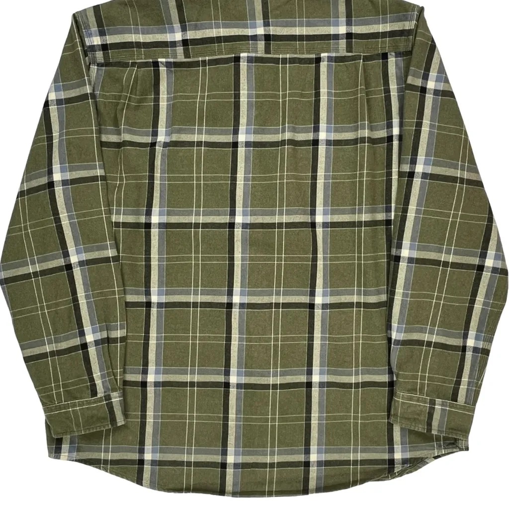 Carhartt Checked Flannel Shirt - 2XL Green Cotton - Image 7
