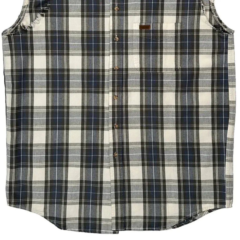 Carhartt Checked Flannel Shirt - Large Grey Cotton - Image 4