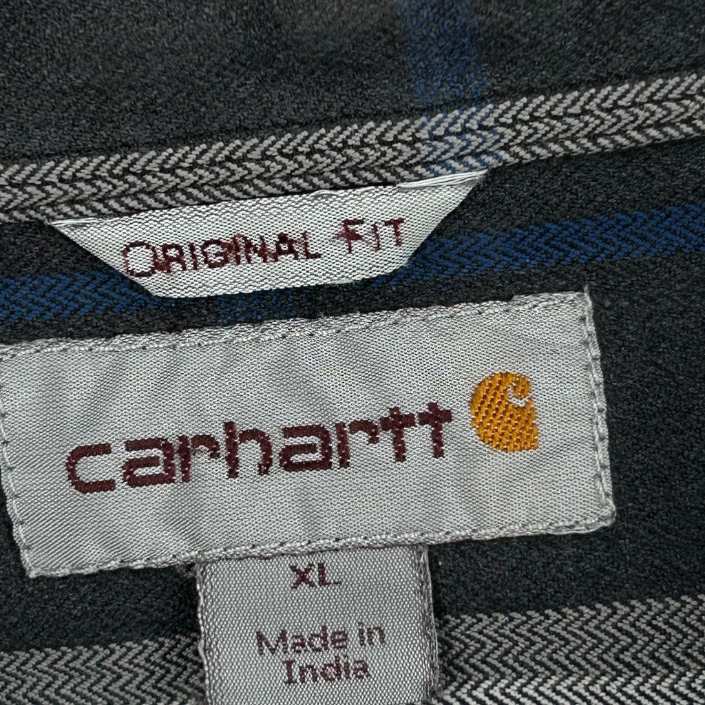 Carhartt Checked Flannel Shirt - XL Grey Cotton - Image 3