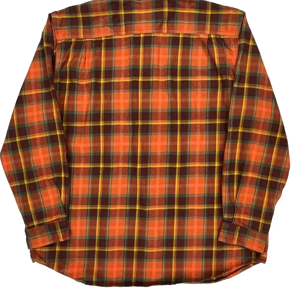 Carhartt Checked Flannel Shirt - XL Orange Cotton - Image 6
