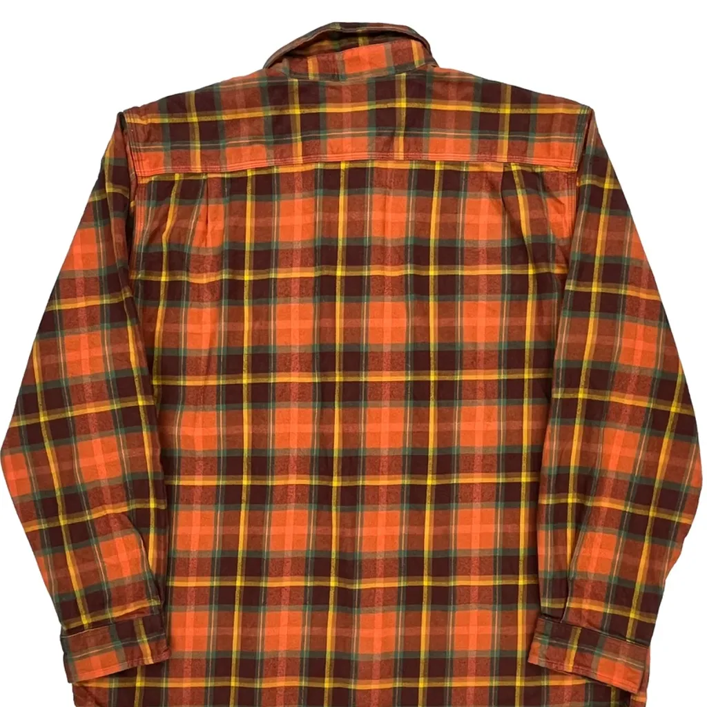 Carhartt Checked Flannel Shirt - XL Orange Cotton - Image 7