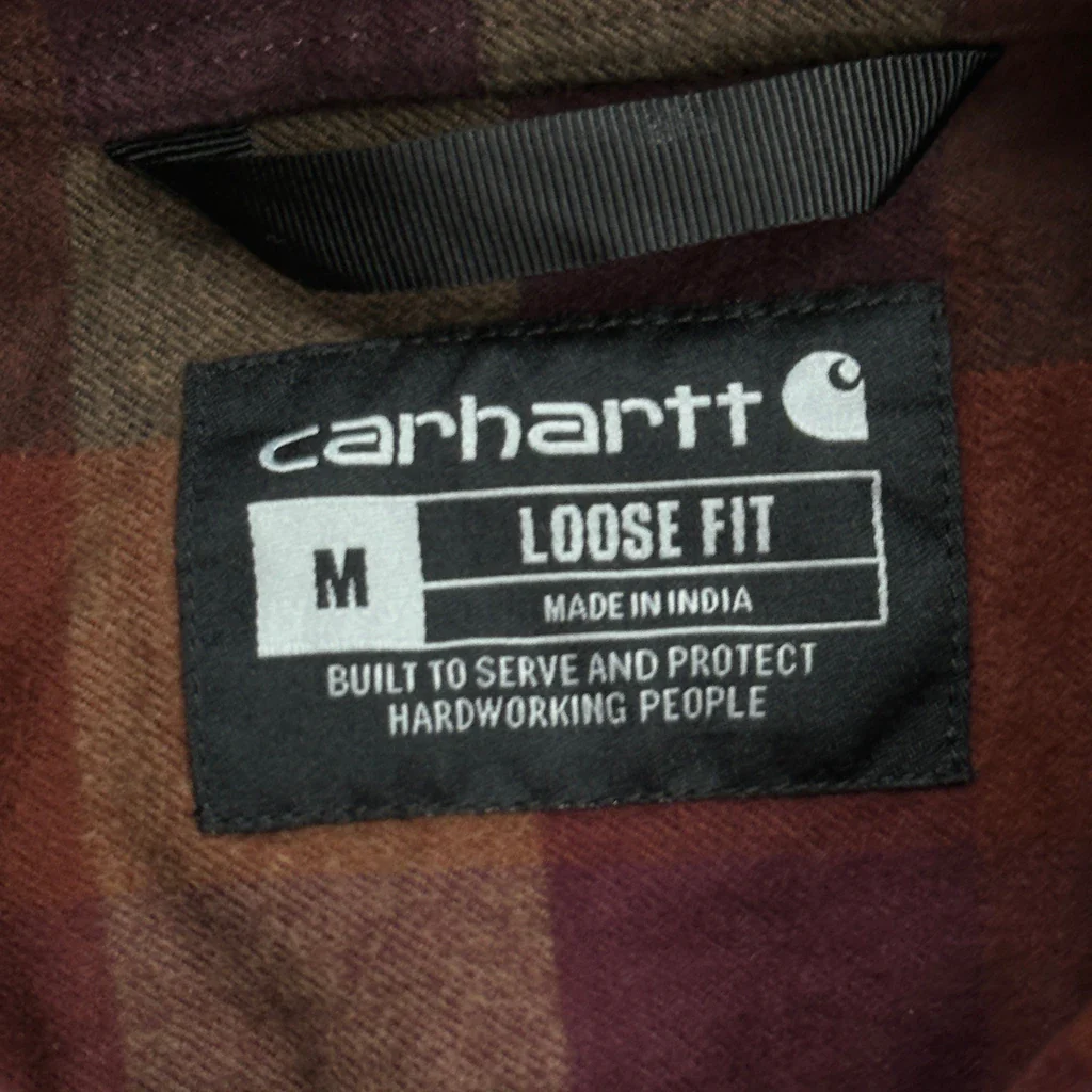 Carhartt Checked Flannel Shirt - Medium Red Cotton - Image 3