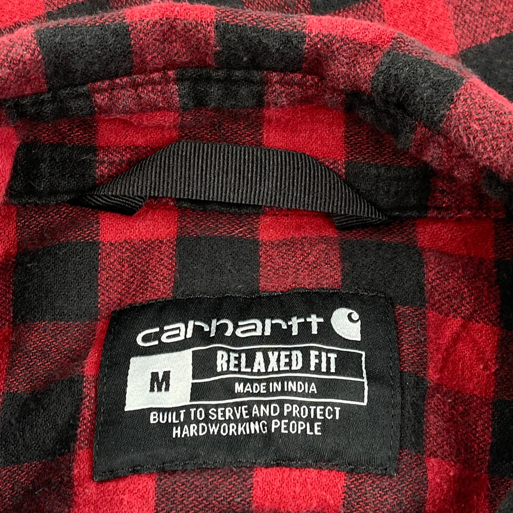 Carhartt Checked Flannel Shirt - Medium Red Cotton - Image 3
