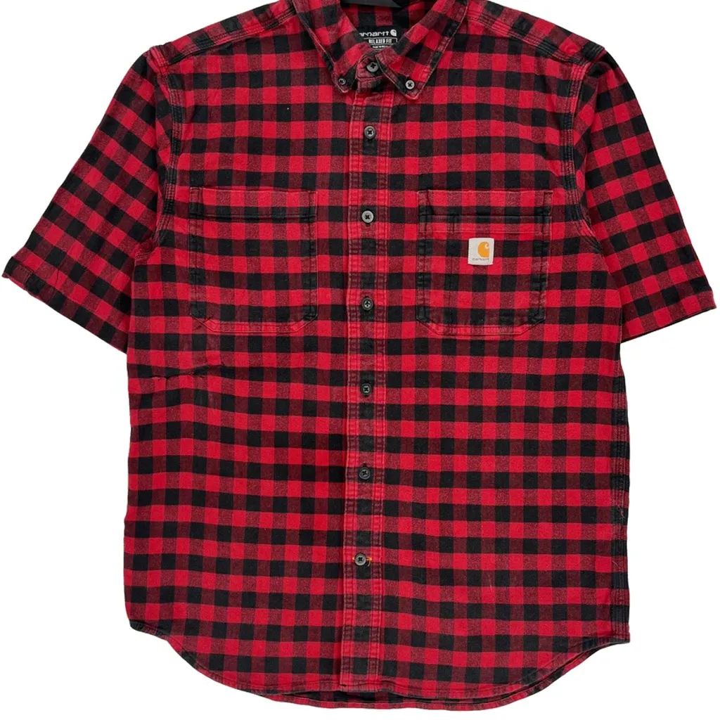 Carhartt Checked Flannel Shirt - Medium Red Cotton - Image 4