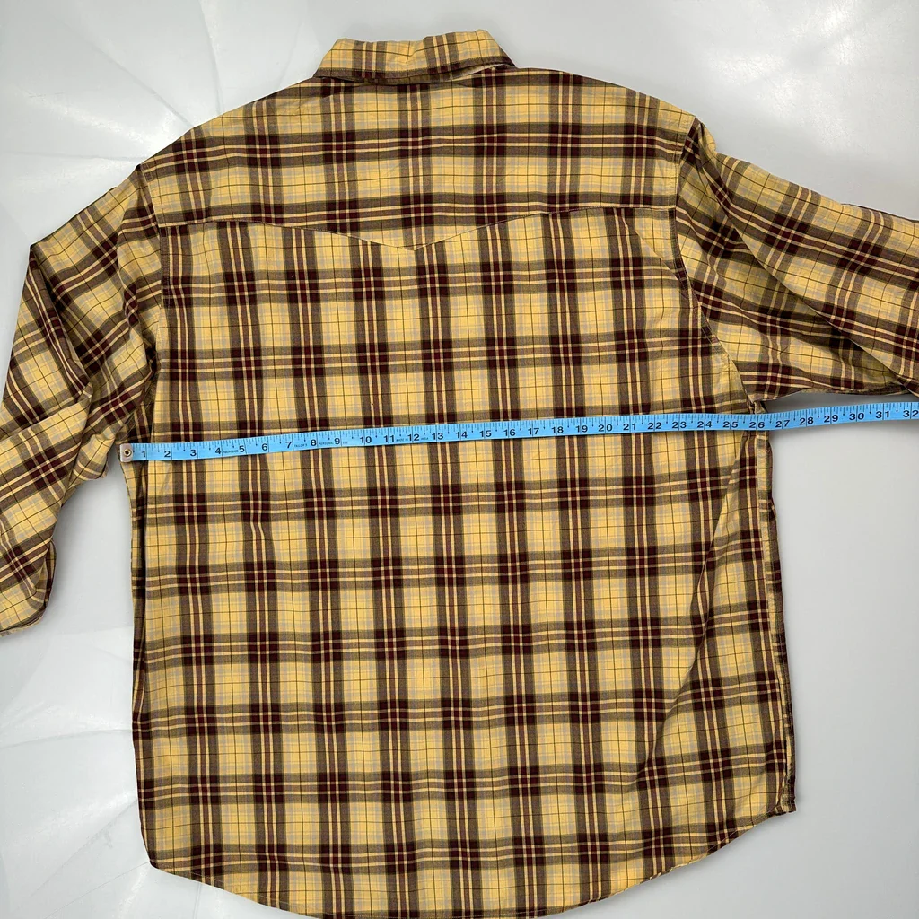 Carhartt Checked Flannel Shirt - XL Yellow Cotton - Image 3