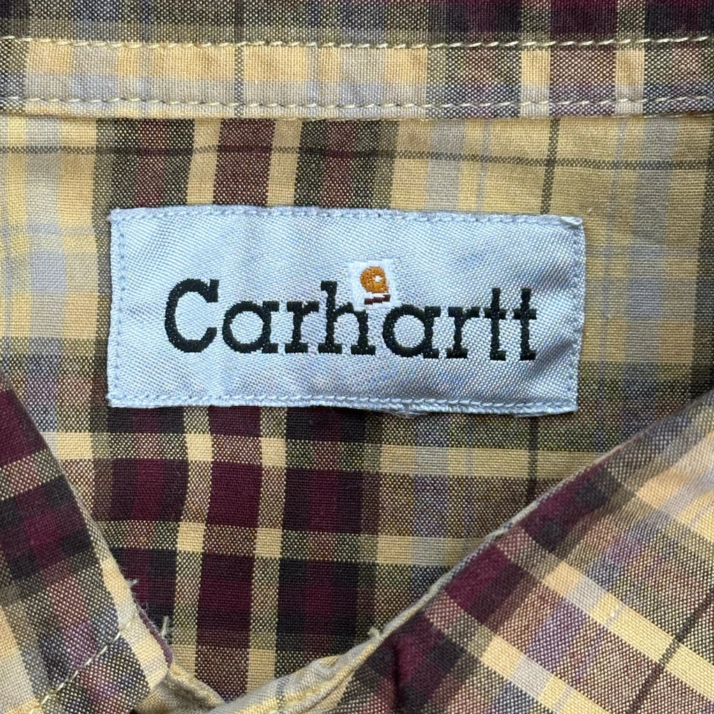 Carhartt Checked Flannel Shirt - XL Yellow Cotton - Image 4
