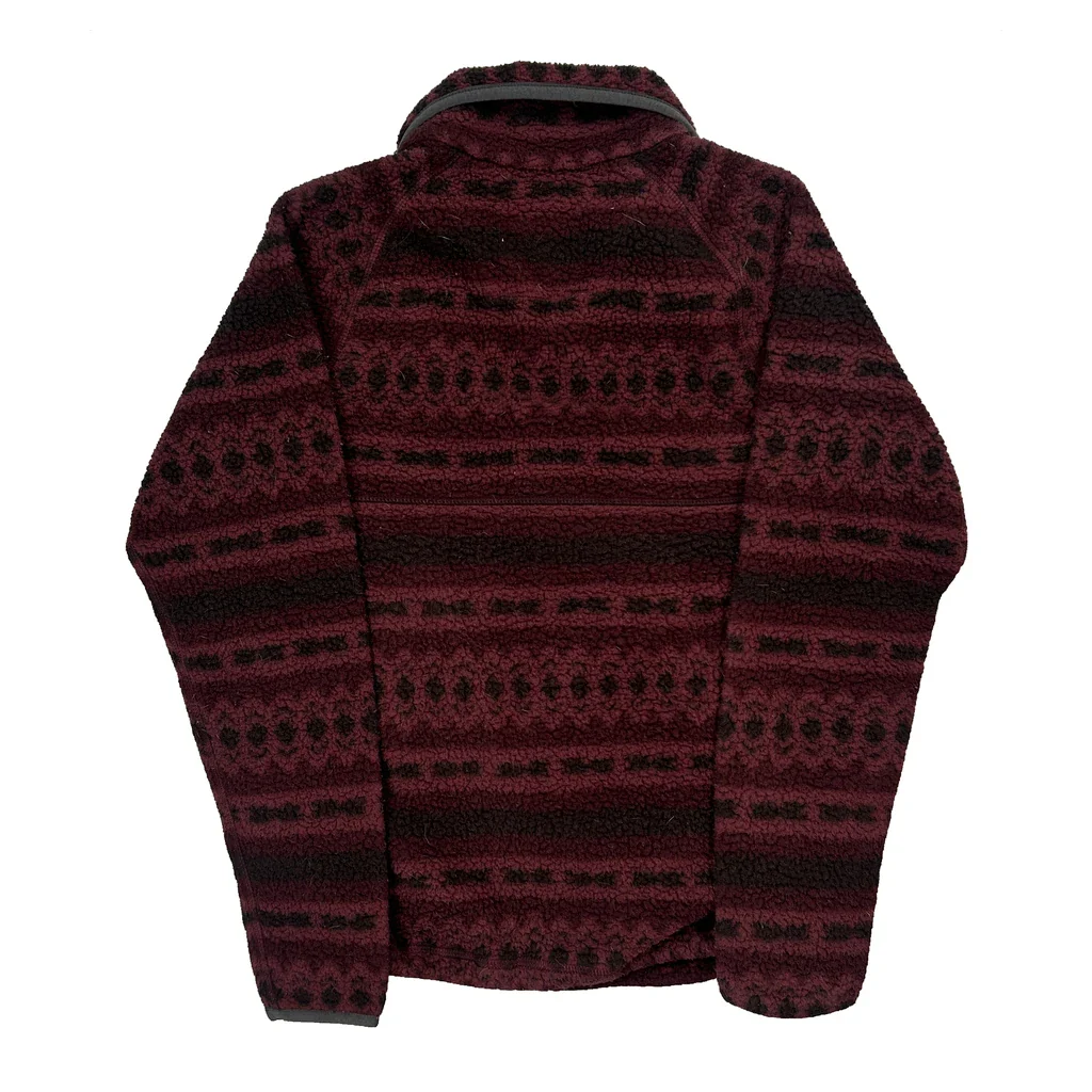Carhartt Aztec T Snap Fleece - XS Burgundy Polyester - Image 2