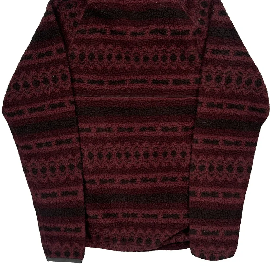Carhartt Aztec T Snap Fleece - XS Burgundy Polyester - Image 6