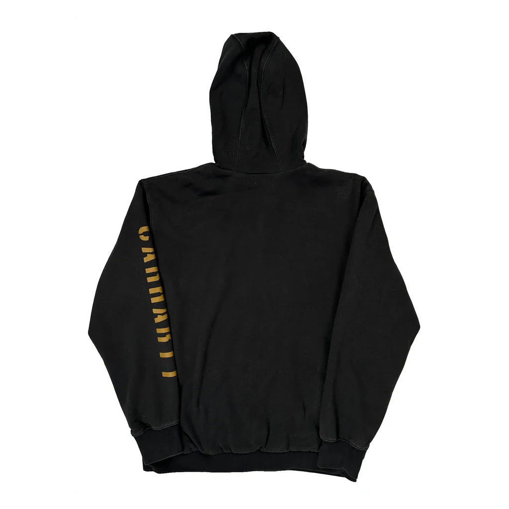 Carhartt Spellout Hoodie - Medium Black Cotton - Image 2