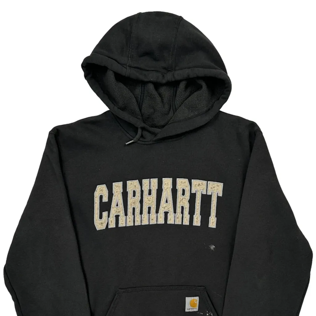 Carhartt Spellout Hoodie - Small Black Cotton - Image 4