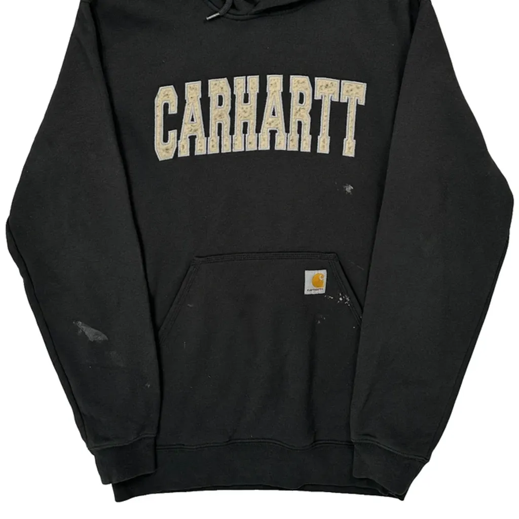 Carhartt Spellout Hoodie - Small Black Cotton - Image 5