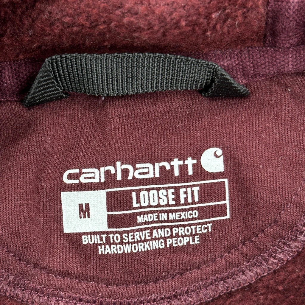 Carhartt Hoodie - Medium Burgundy Cotton - Image 3