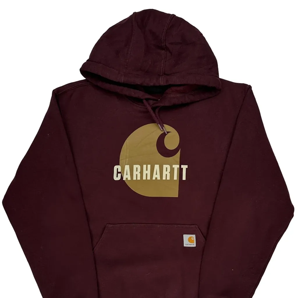 Carhartt Hoodie - Medium Burgundy Cotton - Image 4